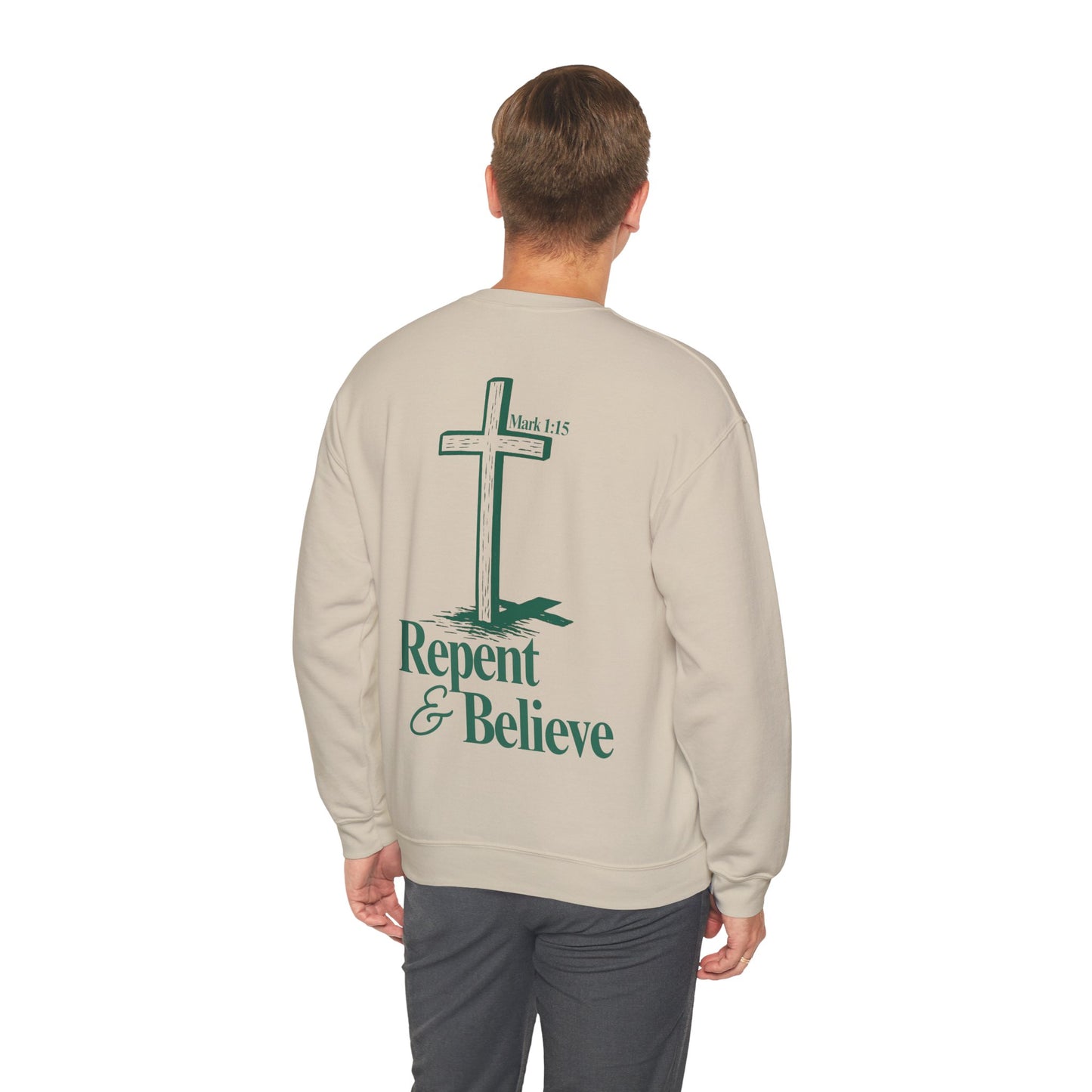 Repent & Believe Crewneck — Mark 1:15